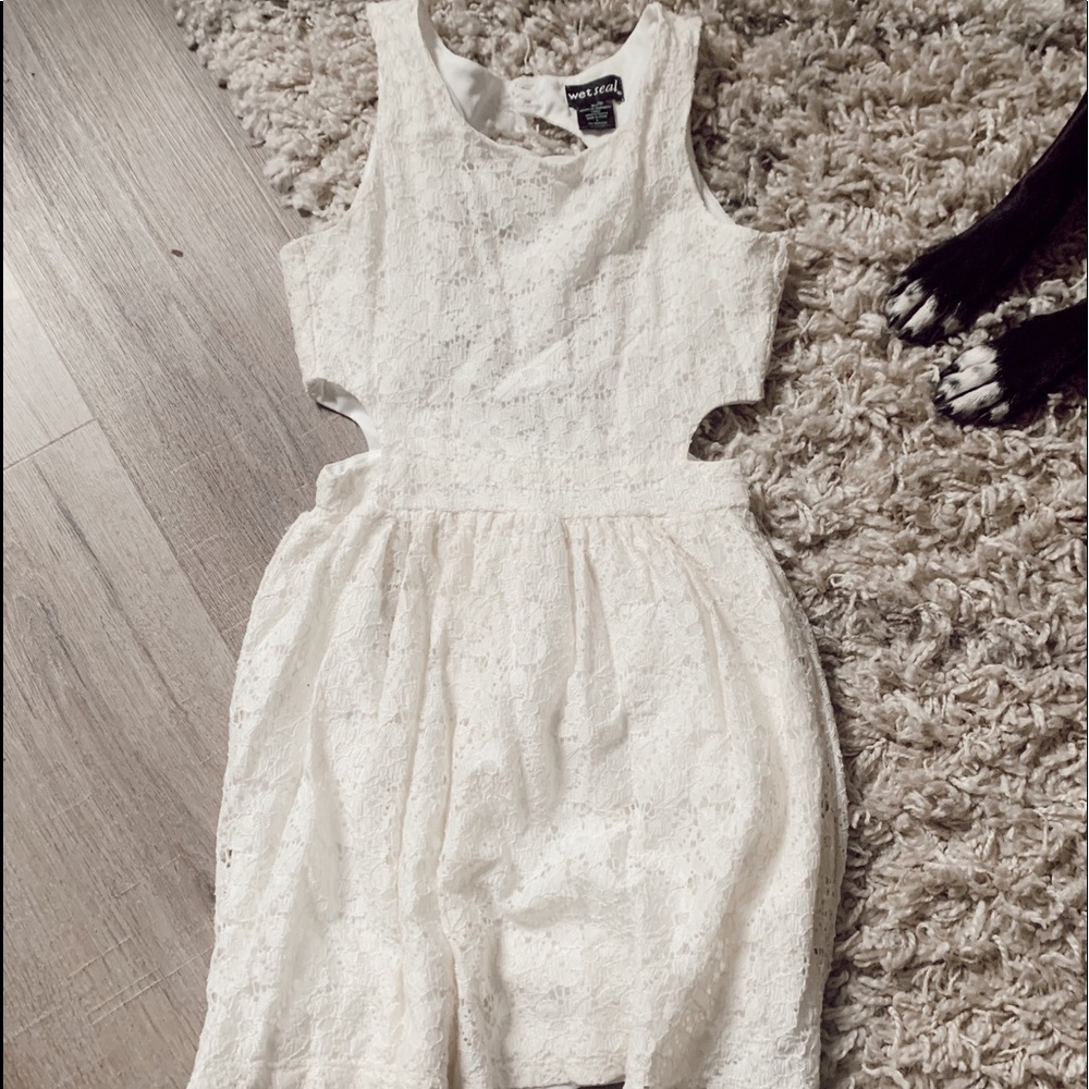 Off-white cut-out dress